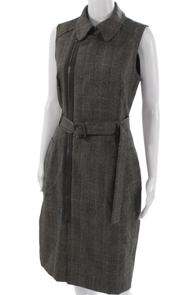 Judith & Charles Women Sheath Dress Gray Virgin Wool Size 8