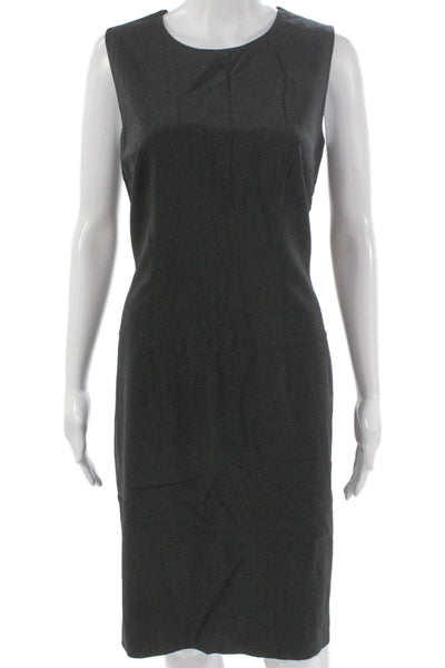 Boss Hugo Boss Women Sheath Dress Black Virgin Wool Knee Length Size 6