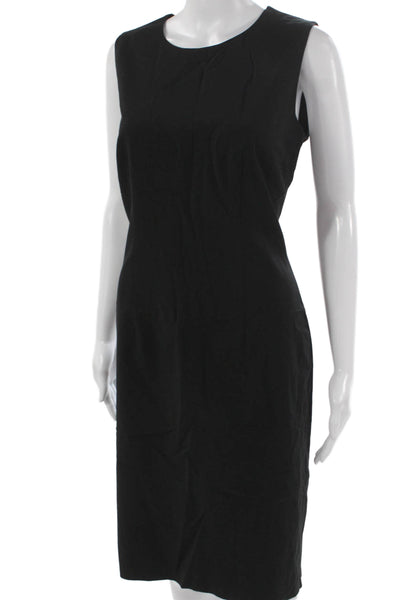 Boss Hugo Boss Women Sheath Dress Black Virgin Wool Knee Length Size 6