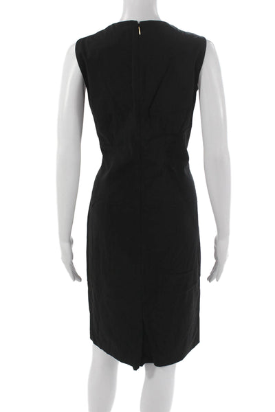Boss Hugo Boss Women Sheath Dress Black Virgin Wool Knee Length Size 6