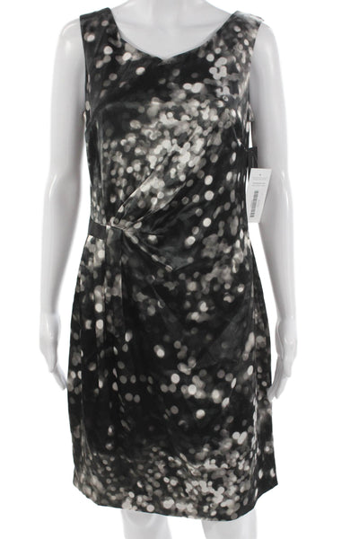 Marc New York Women Sheath Dress Black Polka Dot Sleeveless Size 8