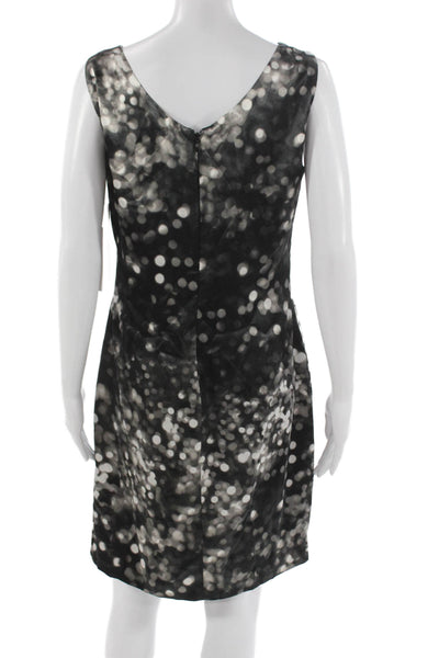 Marc New York Women Sheath Dress Black Polka Dot Sleeveless Size 8