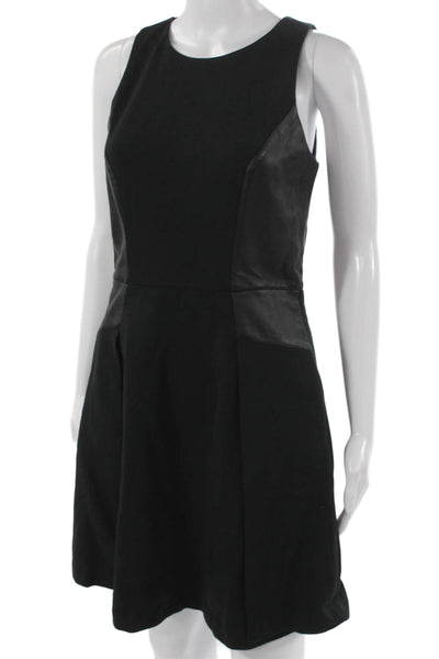 Club Monaco Womens Fit & Flare Black Cotton Knee Length Dress Size 6