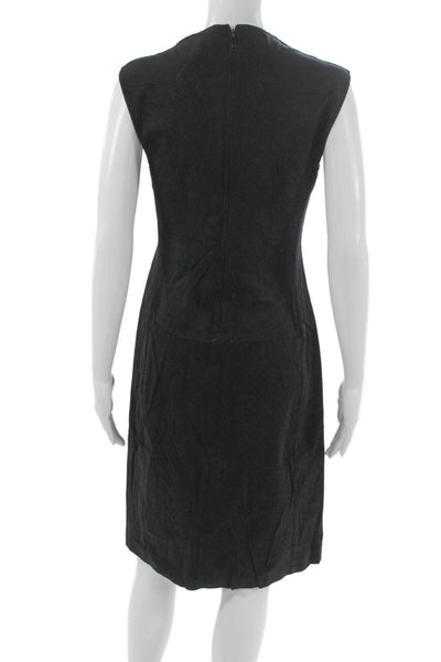 Boss Hugo Boss Womens Sheath Dress Gray Cotton V Neck Sleeveless Knee Size 6