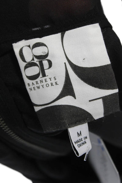 CO OP Barneys New York Women Shift Dress Black Silk Short Sleeve Size M
