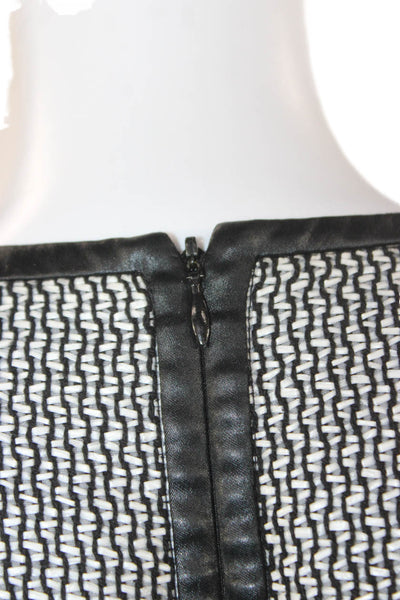 Judith & Charles Womens Black Cotton Geometric Blouse Short Sleeve Size 10