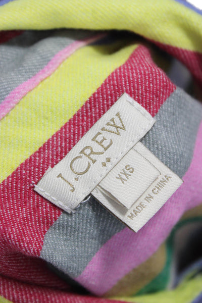 J Crew Womens Shirt Dress Multicolor Collared Short Sleeve Knee Length Size 2XS