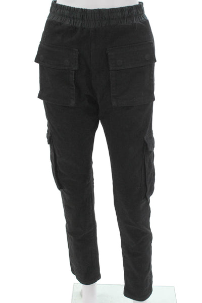 MNML Mens Black Cargo Pants High Rise Pull-On 98% Cotton Size S