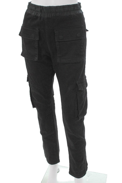 MNML Mens Black Cargo Pants High Rise Pull-On 98% Cotton Size S