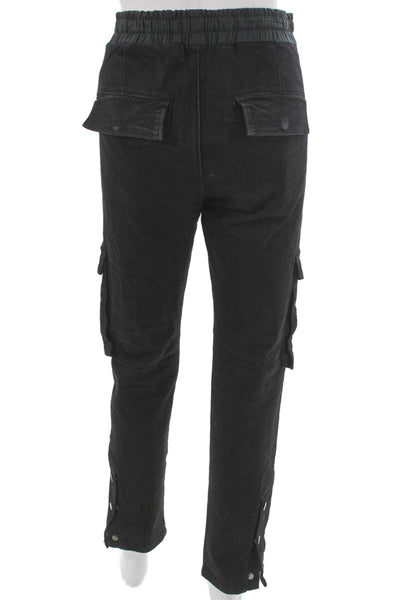 MNML Mens Black Cargo Pants High Rise Pull-On 98% Cotton Size S