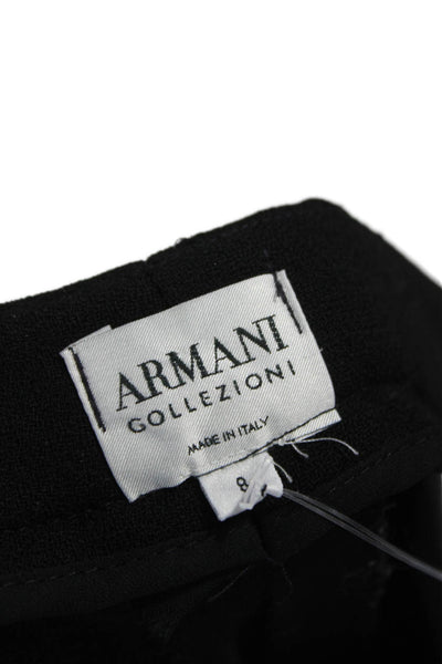 Armani Collezioni Women Dress Pants Black Polyester Button Size 8