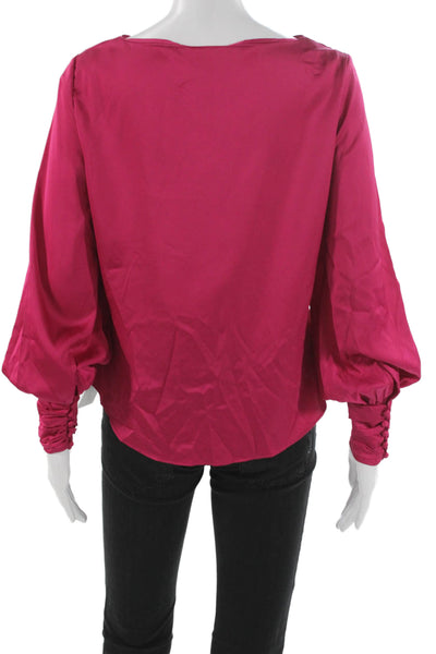 Joie Womens Basic Cowl Neck Long Sleeve Pink Blouse Petite Size S