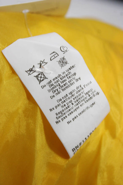 Michael Kors Collection Womens Basic Jacket Yellow Wool 3/4 Sleeve Size 14