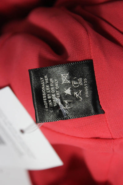 Lafayette 148 New York Womens Red Leather Basic Jacket Size 10
