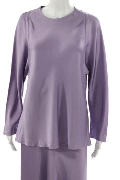 Lafayette 148 New York Womens Blouse Skirt Set Purple Size Extra Large/12