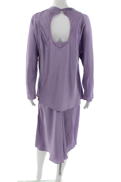 Lafayette 148 New York Womens Blouse Skirt Set Purple Size Extra Large/12