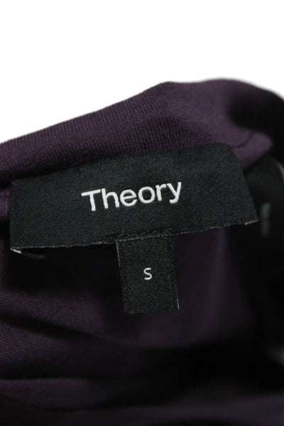 Theory Womens Basic Purple Pima Cotton Crew Neck Short Sleeve T-Shirt Size S