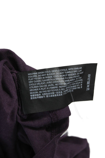 Theory Womens Basic Purple Pima Cotton Crew Neck Short Sleeve T-Shirt Size S