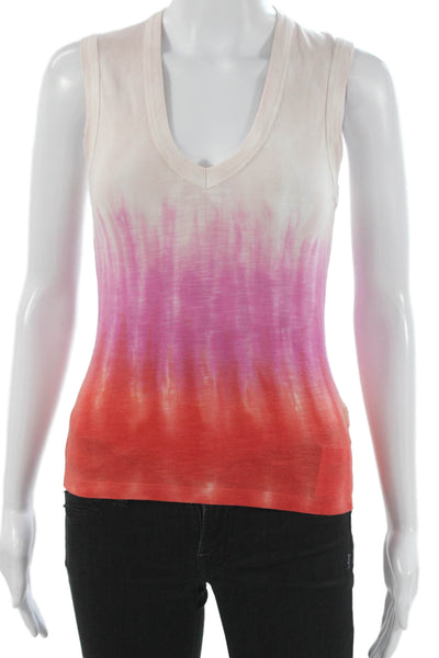 YFB Womens Basic Tie-Dye V-Neck Tank Multicolor Size XS