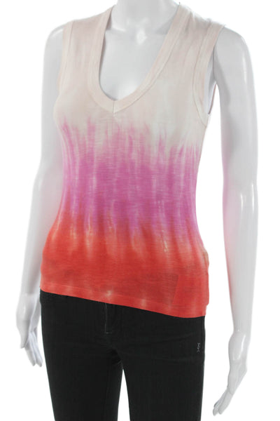 YFB Womens Basic Tie-Dye V-Neck Tank Multicolor Size XS