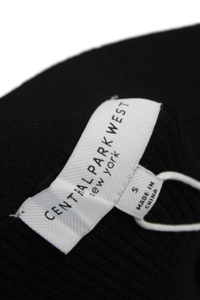 Central Park West Women Black PU Sleeveless Square Neck Tank Size S