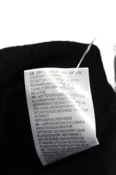 Minnie Rose Women Black Cotton Cashmere Pullover Sweater Crew Neck Size S