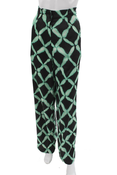 Misa Women Black Geometric Polyester Dress Pants Size M