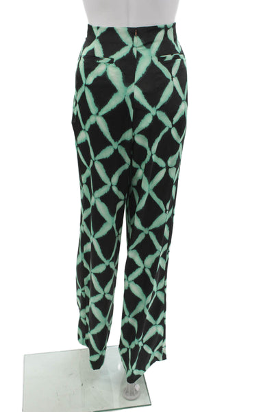 Misa Women Black Geometric Polyester Dress Pants Size M