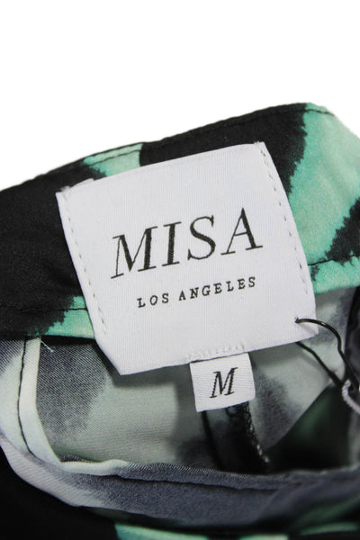 Misa Women Black Geometric Polyester Dress Pants Size M
