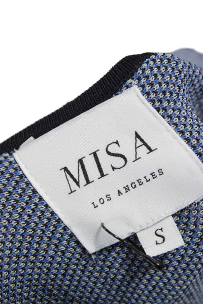 Misa Womens Blue A-Line Geometric Square Neck Sleeveless Mini Dress Size S