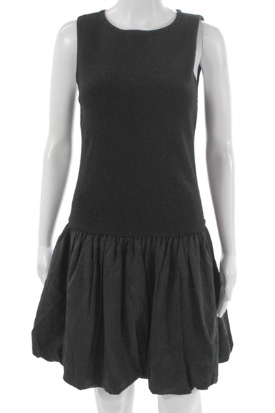 DH New York Women Fit & Flare Black Knee Sleeveless Round Neck Dress Size M