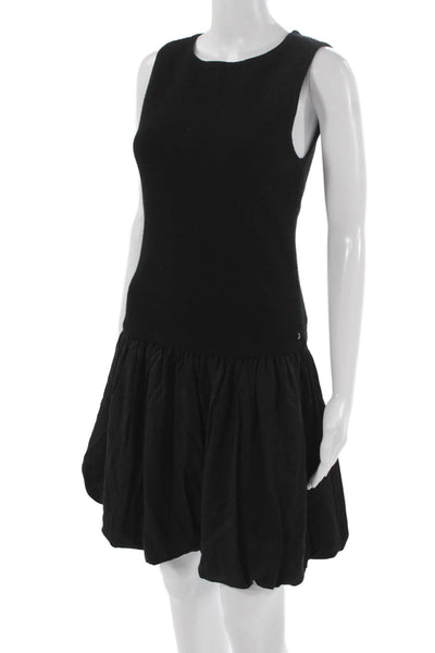 DH New York Women Fit & Flare Black Knee Sleeveless Round Neck Dress Size M