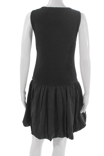 DH New York Women Fit & Flare Black Knee Sleeveless Round Neck Dress Size M