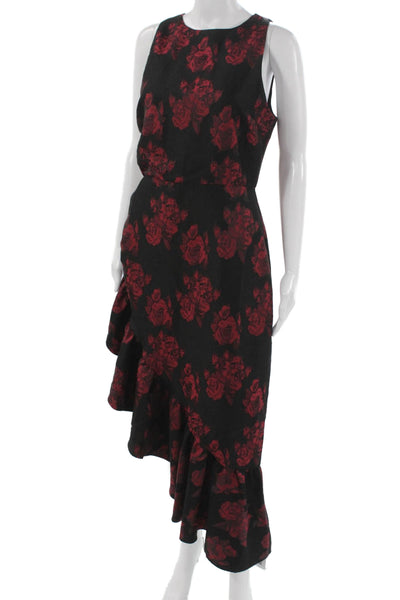 Misa Women Fit & Flare Dress Black Sleeveless Round Neck Size M
