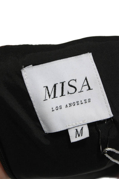 Misa Women Fit & Flare Dress Black Sleeveless Round Neck Size M