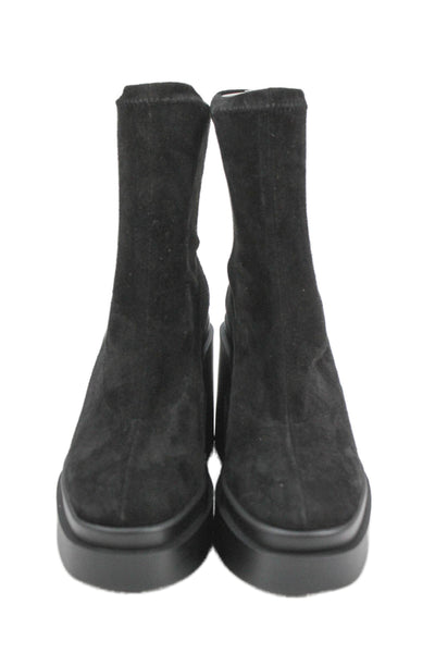 Clergerie Womens Suede Chunky Platform Boots Black Size 38.5 8.5