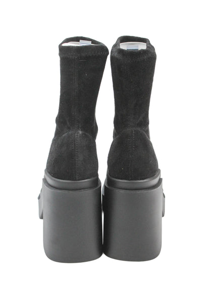 Clergerie Womens Suede Chunky Platform Boots Black Size 38.5 8.5