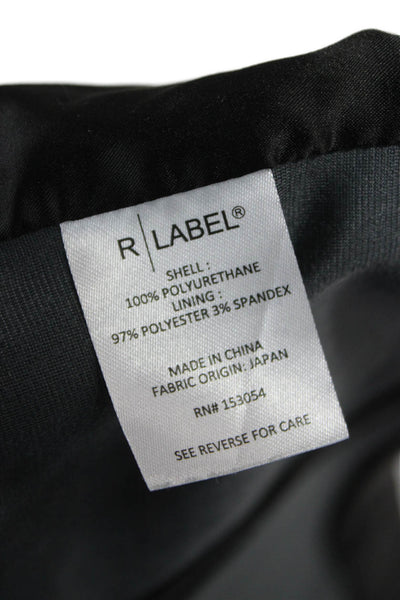 R Label Women Motorcycle Jacket Black Snap Long Sleeve Size S