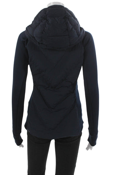 Athleta Womens Blue Nylon Basic Jacket Zip Long Sleeve Size XS