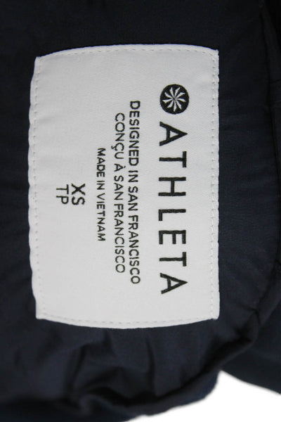 Athleta Womens Blue Nylon Basic Jacket Zip Long Sleeve Size XS