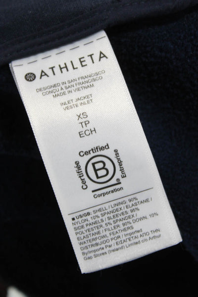 Athleta Womens Blue Nylon Basic Jacket Zip Long Sleeve Size XS