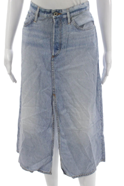 Rag & Bone Womens Straight Pencil Knee Length Tencel Button Skirt Size 29