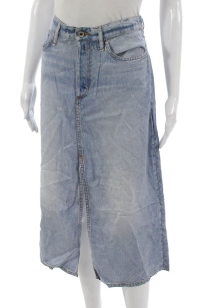 Rag & Bone Womens Straight Pencil Knee Length Tencel Button Skirt Size 29