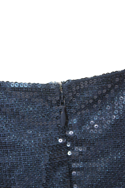 Cami NYC Womens Camisole Blue Square Neck Zip Polyester Sleeveless Size XS
