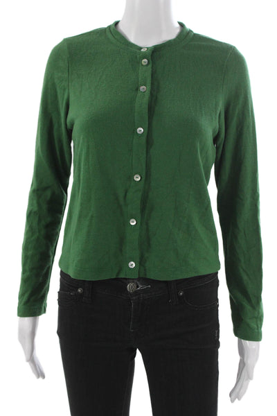 Donni Women Cardigan Green Crew Neck Long Sleeve Solid Fall Size XS