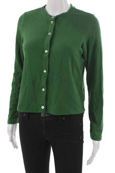Donni Women Cardigan Green Crew Neck Long Sleeve Solid Fall Size XS