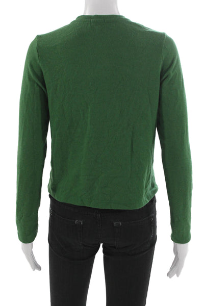 Donni Women Cardigan Green Crew Neck Long Sleeve Solid Fall Size XS