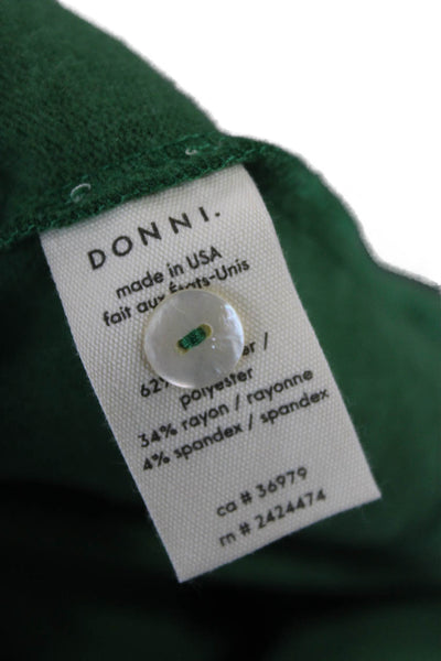 Donni Women Cardigan Green Crew Neck Long Sleeve Solid Fall Size XS