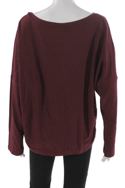 Eberjey Womens Basic Red TENCEL Modal Scoop Neck Long Sleeve Pajama Top Size L