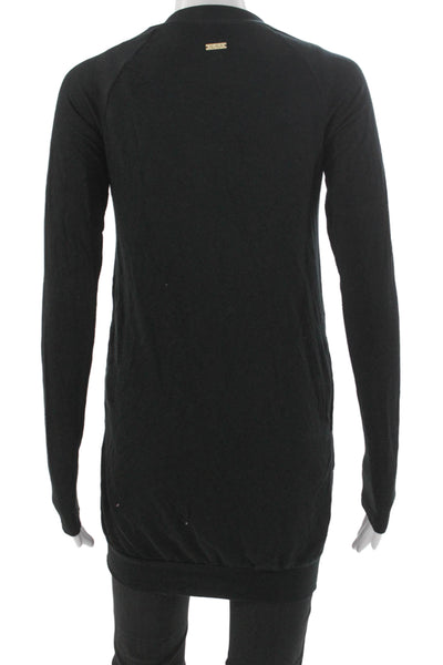 ALALA Womens Black V-Neck Cardigan Rayon Long Sleeve Size XS